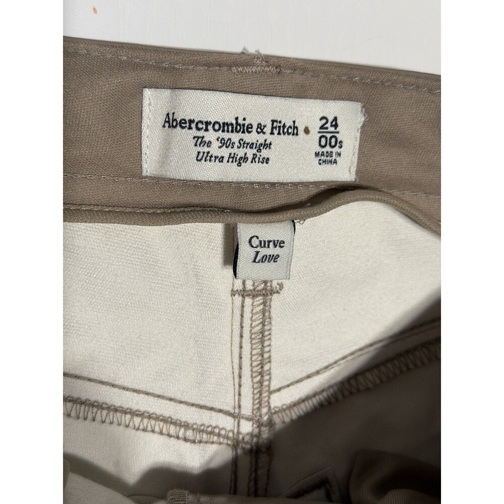 ABERCROMBIE FITCH Vegan Leather 90s Straight Ultra High Rise Pants Sz 24/00 NWT - Picture 4 of 5